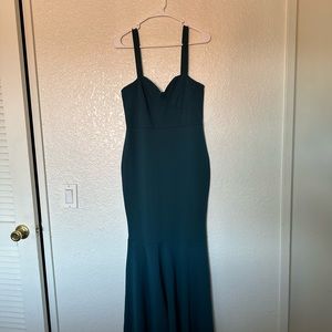 Boohoo Turquoise long Maxi Flare Bottom Dress